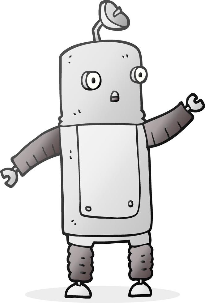 doodle character cartoon robot vector