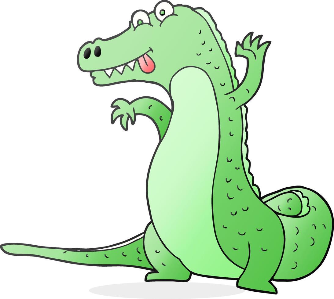 doodle character cartoon crocodile vector