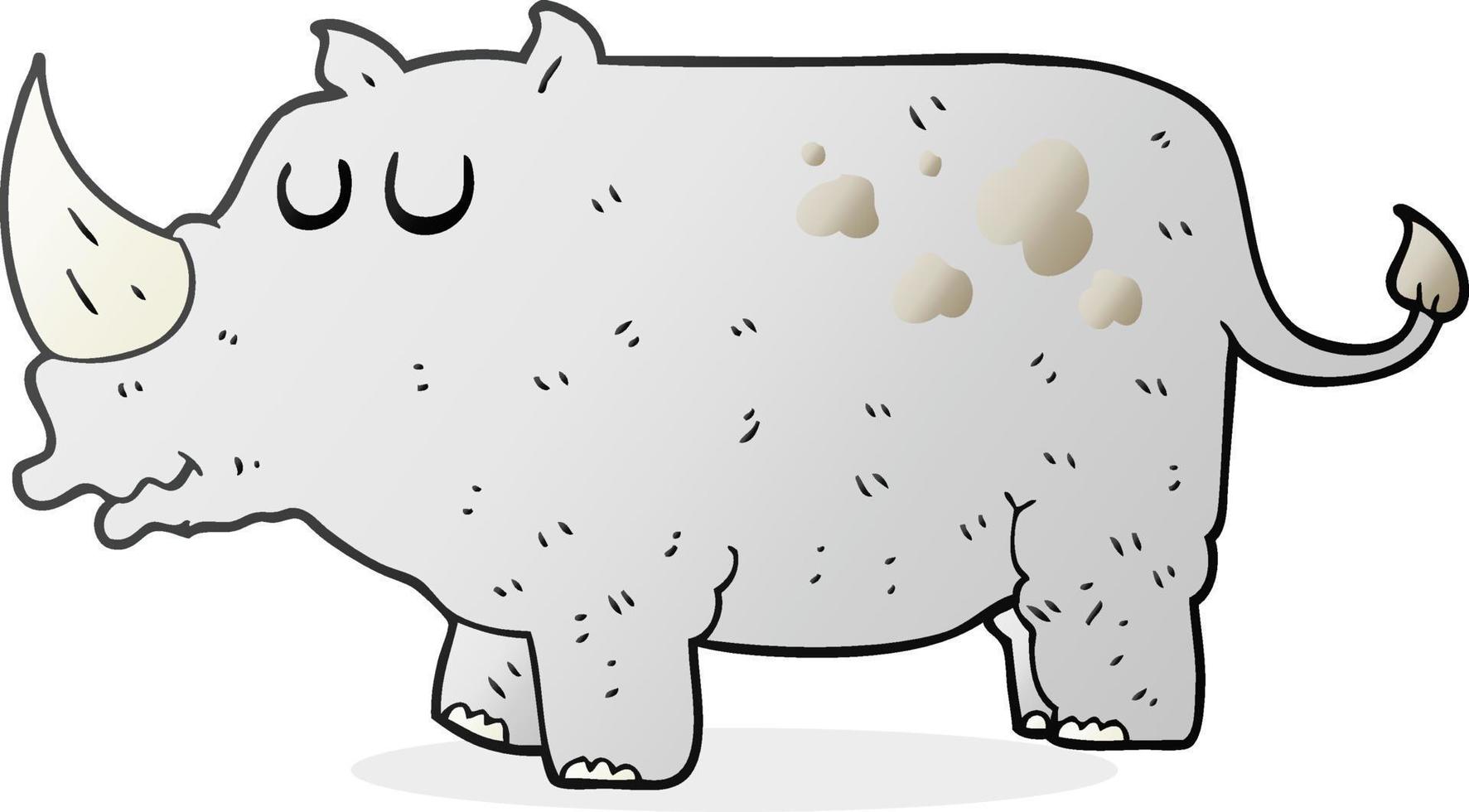 doodle character cartoon rhino vector