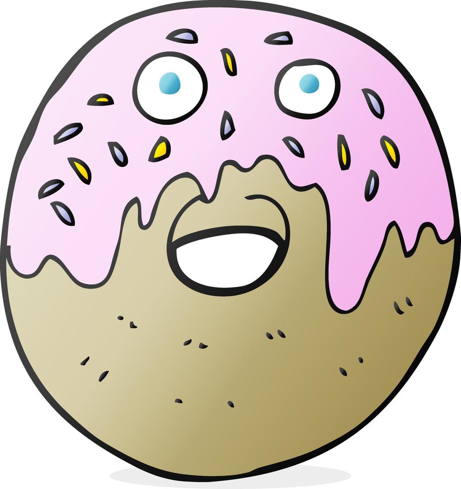 doodle character cartoon doughnut vector
