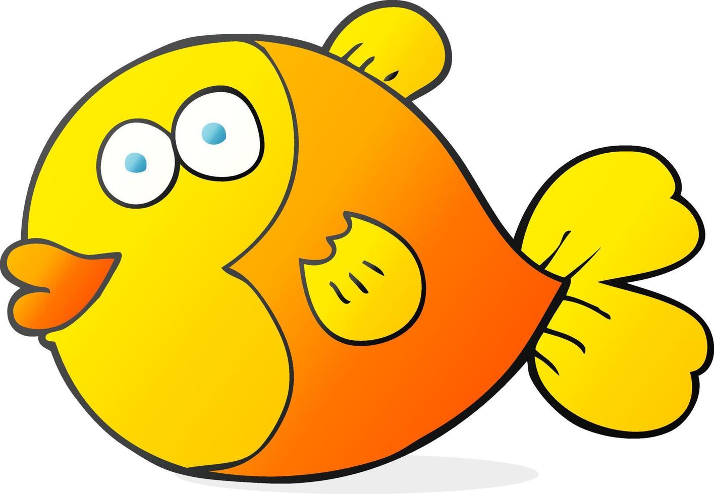 doodle character cartoon fish vector