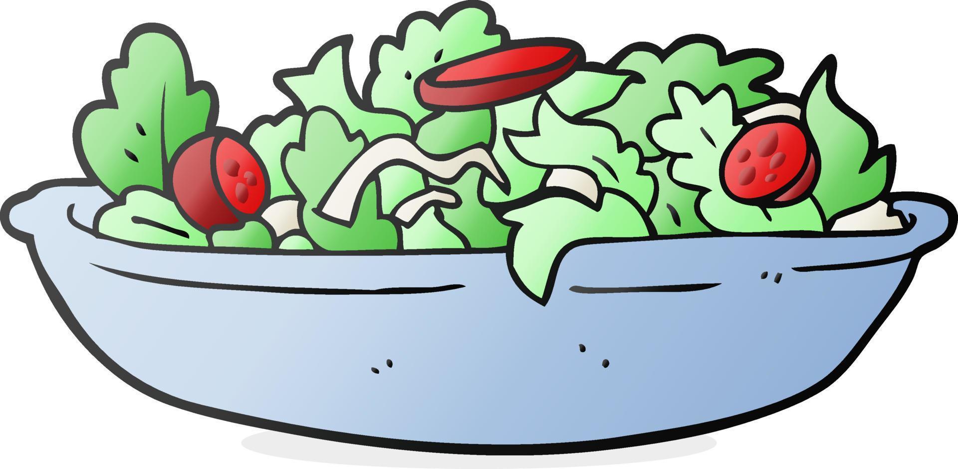 doodle character cartoon salad vector