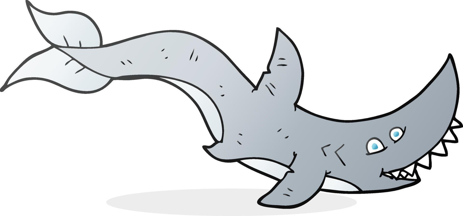 doodle character cartoon shark vector