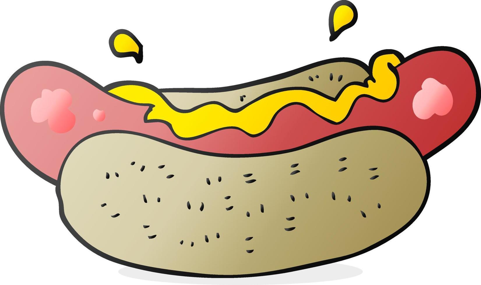 doodle character cartoon hotdog vector