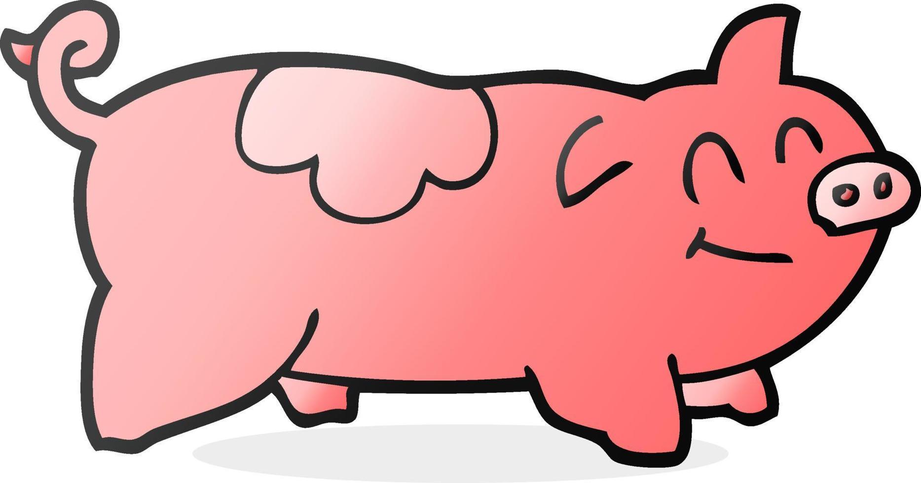 doodle character cartoon pig vector