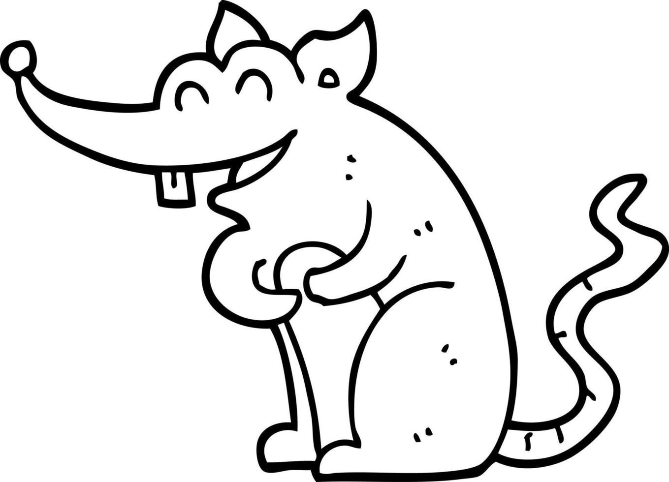 line drawing cartoon rat vector
