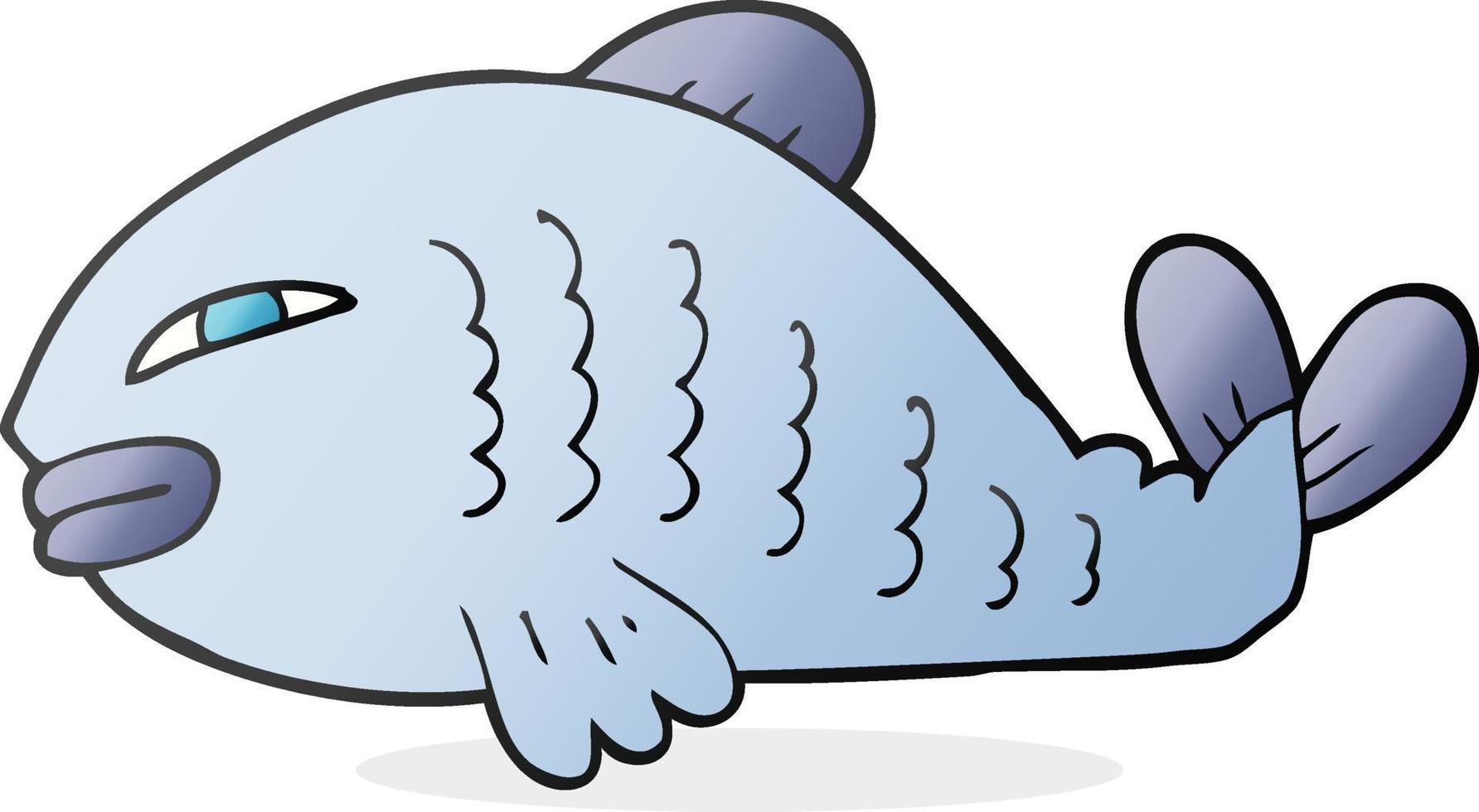 doodle character cartoon fish vector