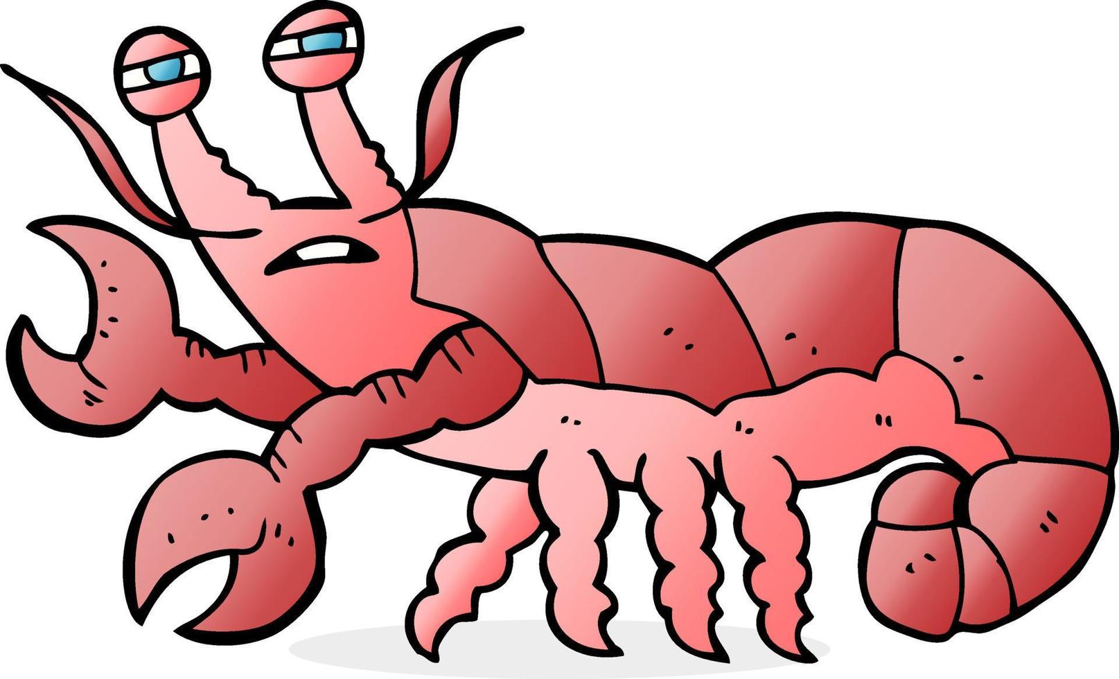 doodle character cartoon lobster vector