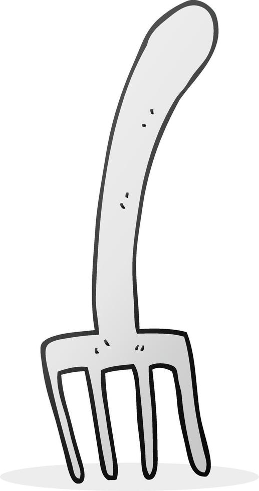 doodle character cartoon fork vector