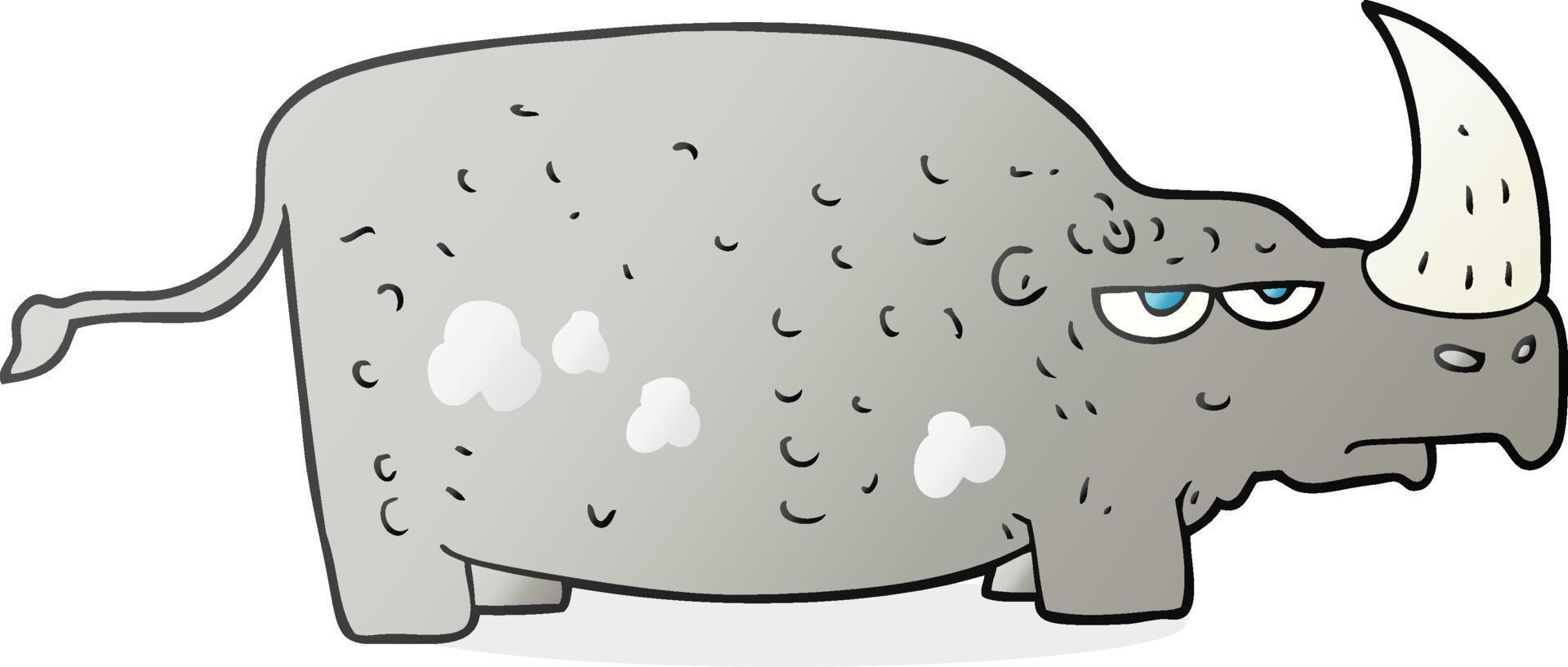 doodle character cartoon rhino vector