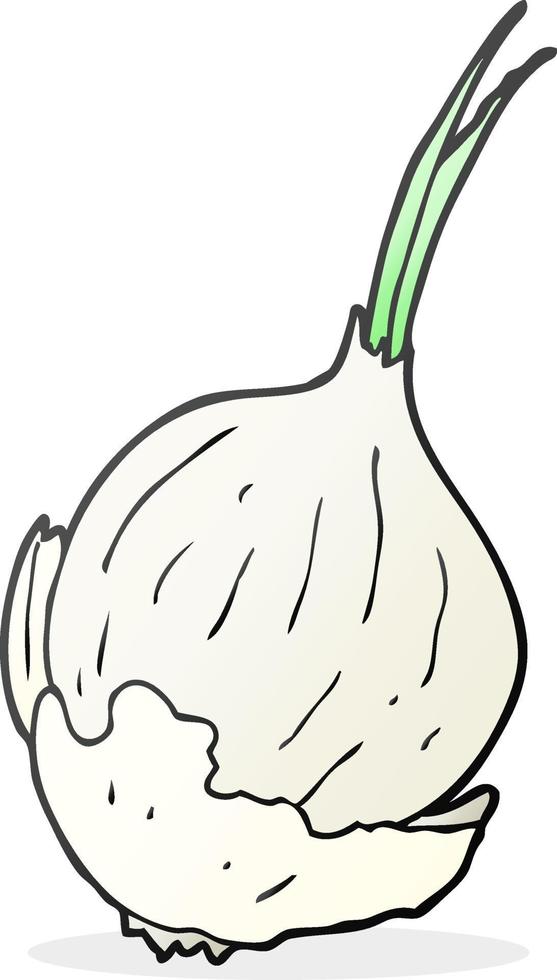 doodle character cartoon garlic vector