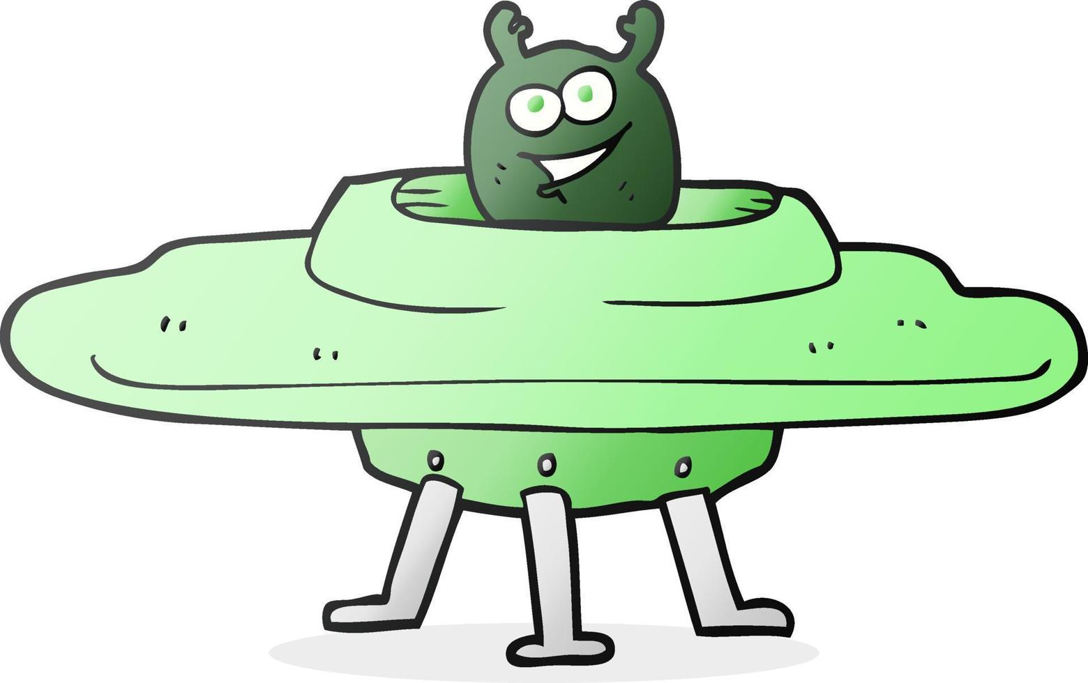 doodle character cartoon spaceship vector