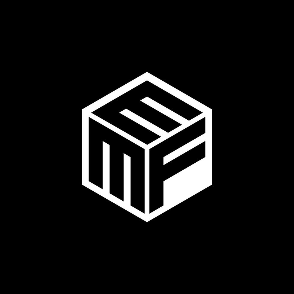 MFM letter logo design with black background in illustrator. Vector