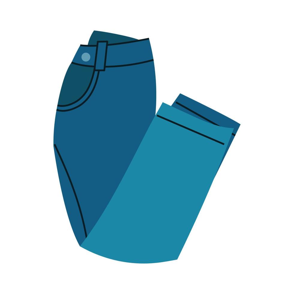 Denim pants jeans . Fashionable clothes for men. Casual blue textile apparel and attire factory trousers with patches and pocket. Fashion vector illustration concept