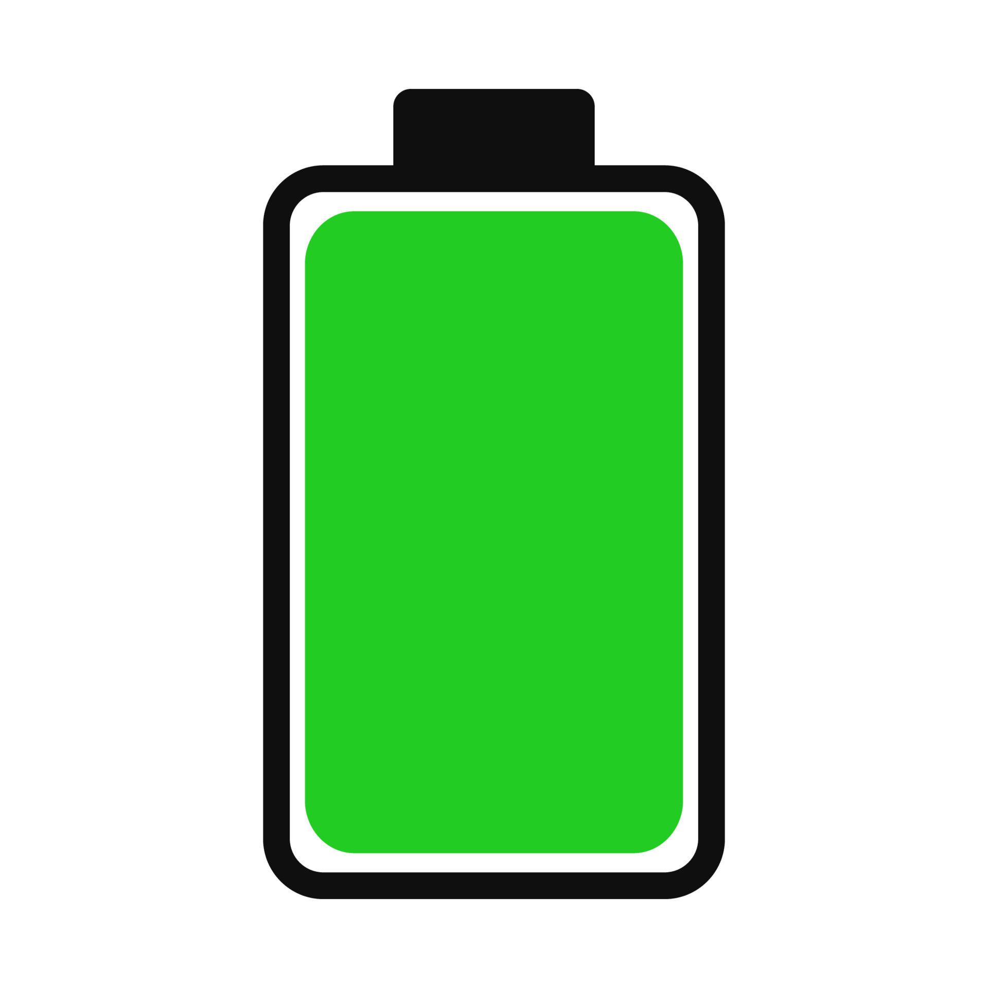 Battery charge status . Icon phone battery energy levels and power