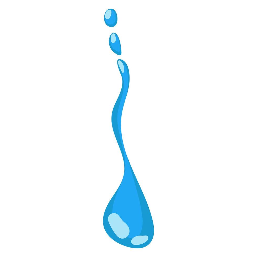gota de agua de goteo azul de dibujos animados e icono líquido. el agua de forma está salpicando, fluyendo y gotita de agua. agua limpia y fresca y burbuja húmeda. Ilustración de vector de rocío que fluye