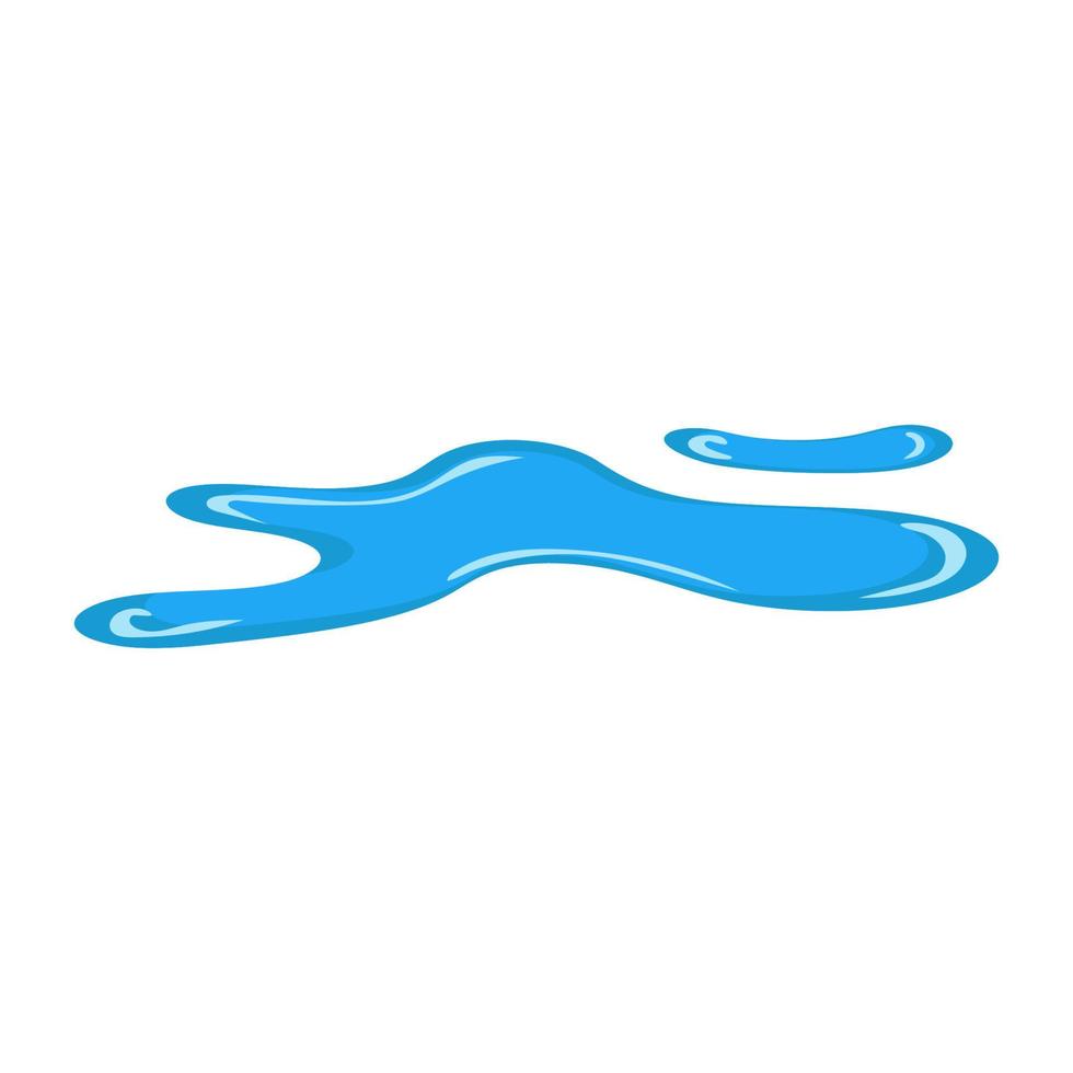 Cartoon blue dripping water drop and liquid icon. Shape water is splashing, flowing and water droplet. Clean and fresh aqua and wet bubble. Flowing dew vector illustration