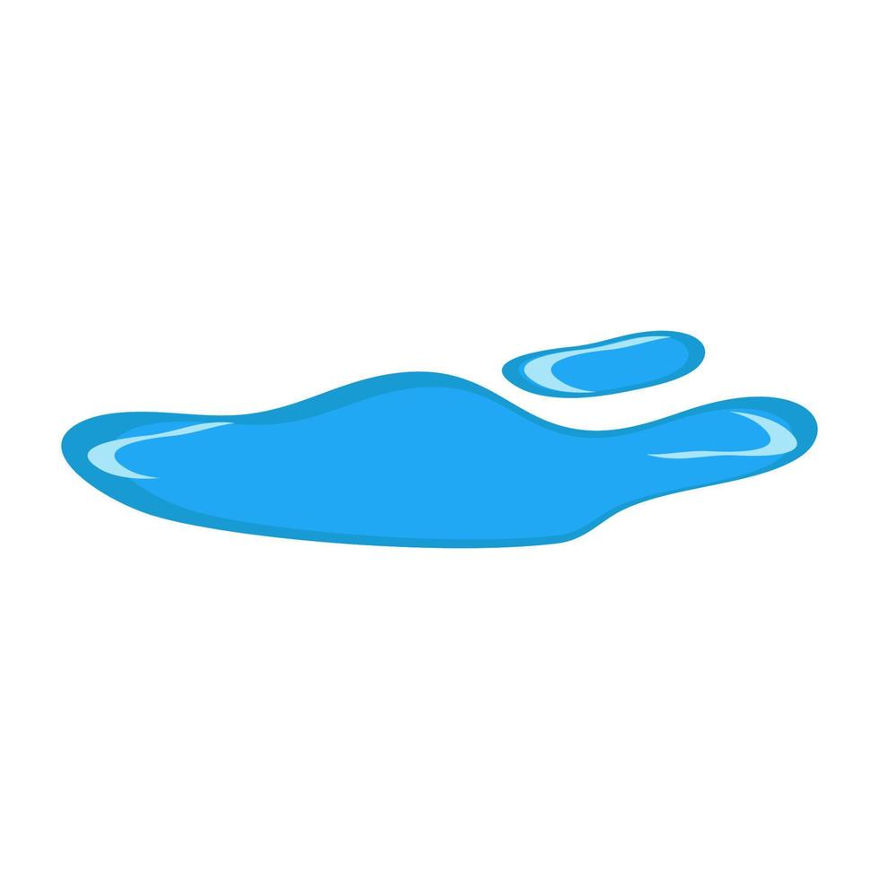 Cartoon blue dripping water drop and liquid icon. Shape water is splashing, flowing and water droplet. Clean and fresh aqua and wet bubble. Flowing dew vector illustration