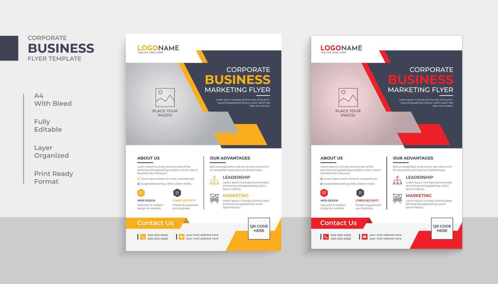 Creative corporate business marketing flyer template design vector