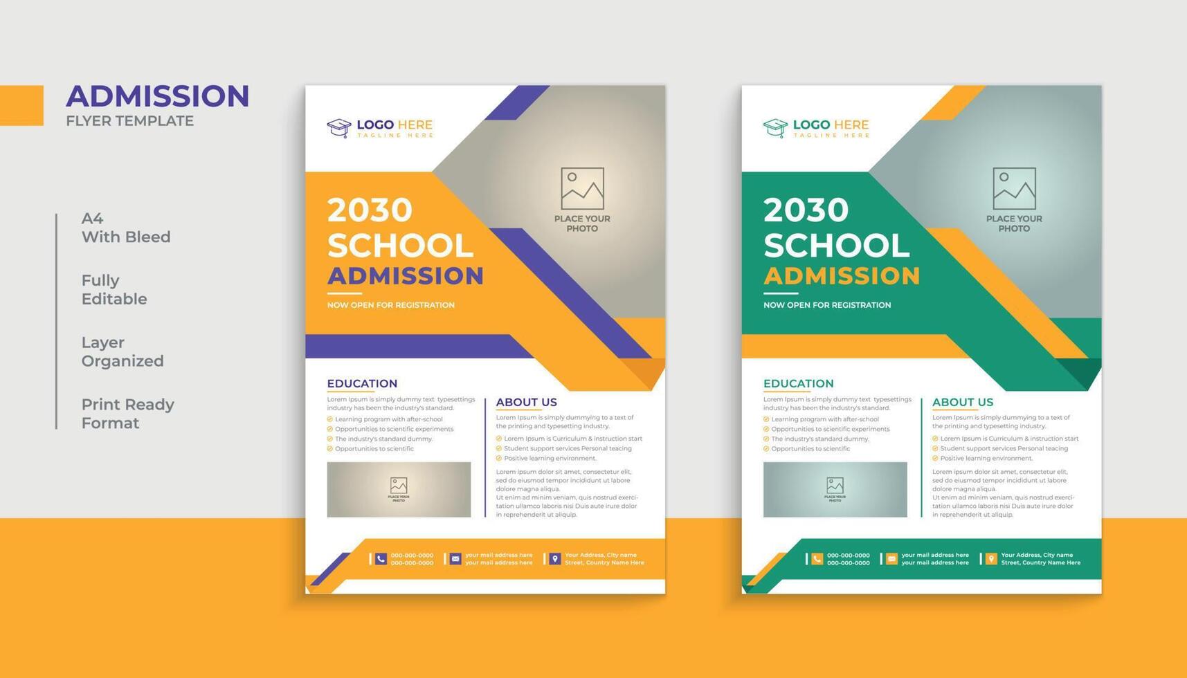 Back to Kids education flyer template design vector