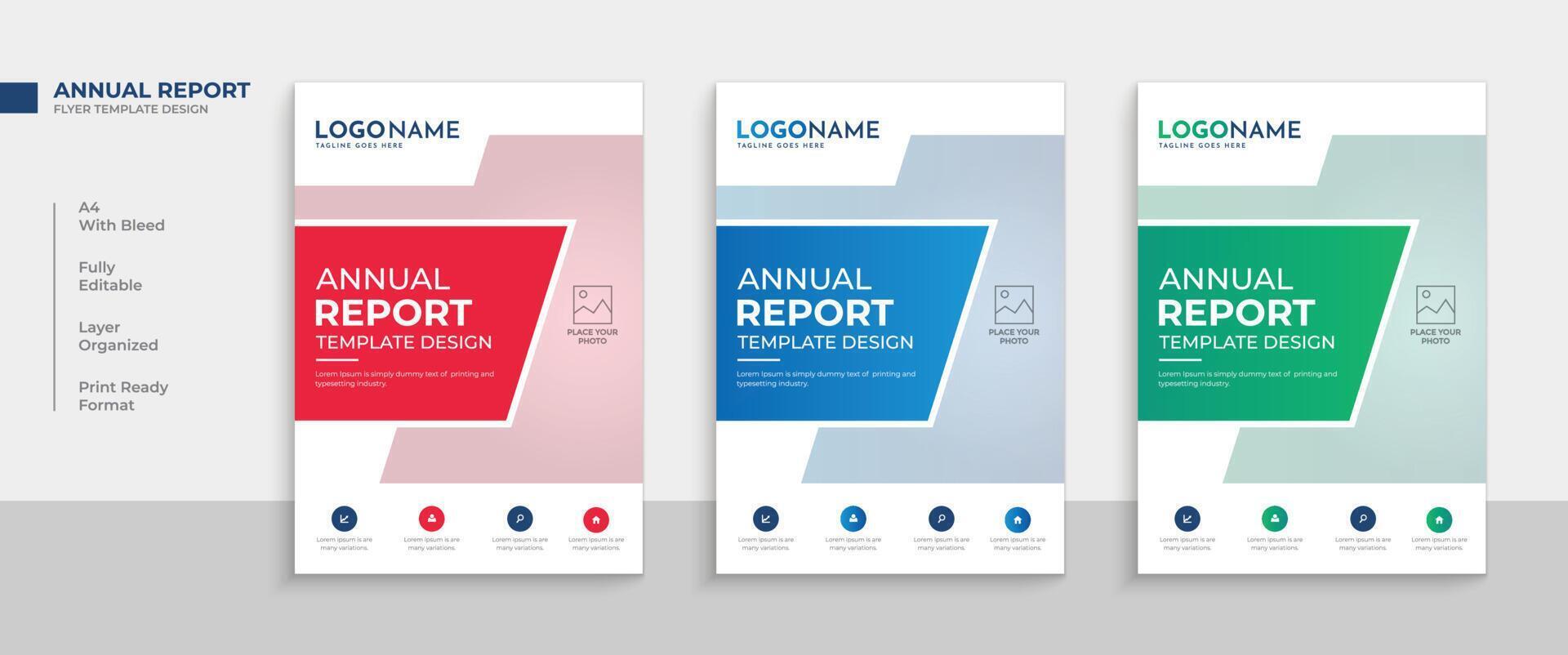 Abstract annual report business flyer or book cover design template vector