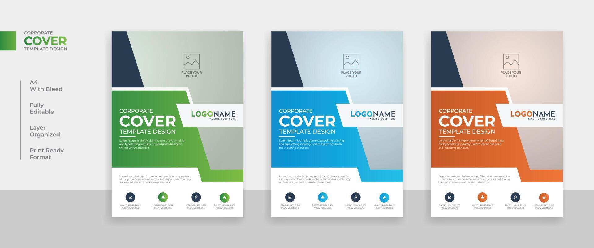 Modern corporate annual report book cover or flyer design template  layout vector