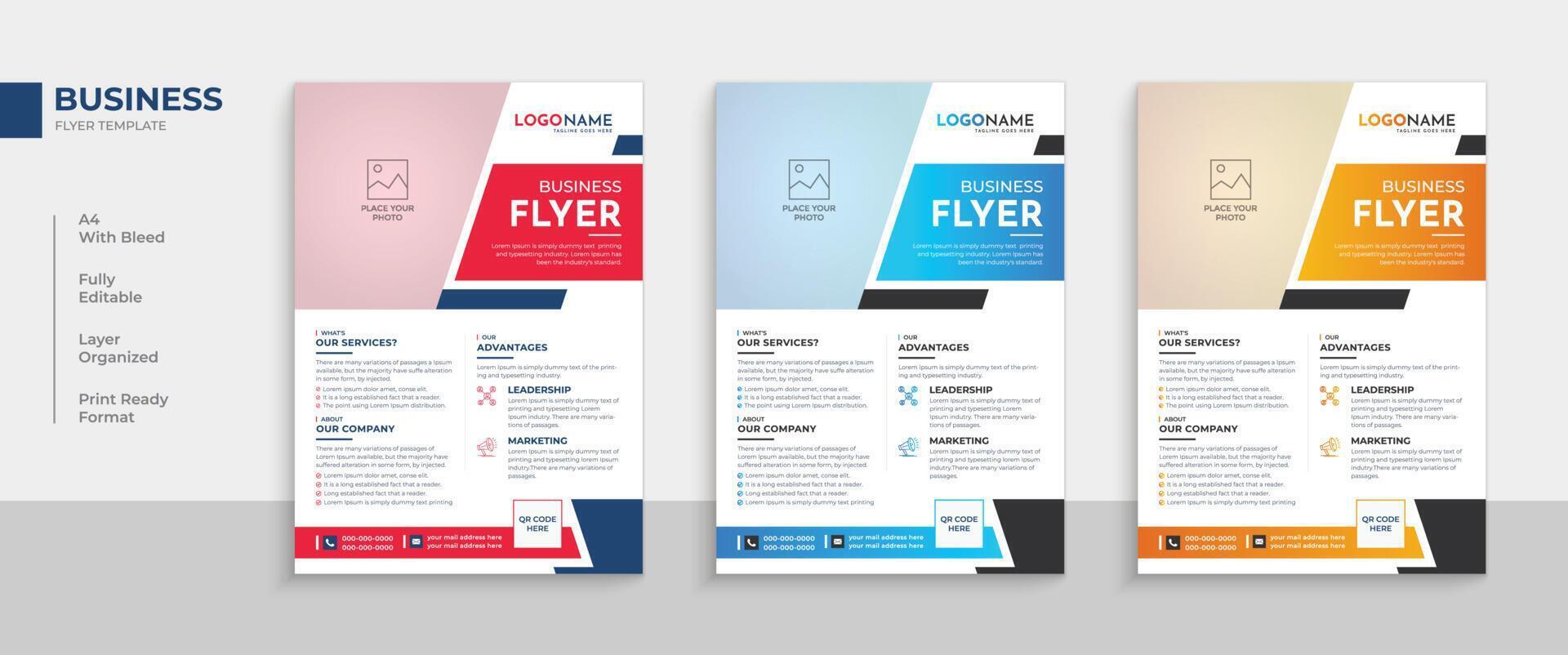 Creative professional business flyer template design vector