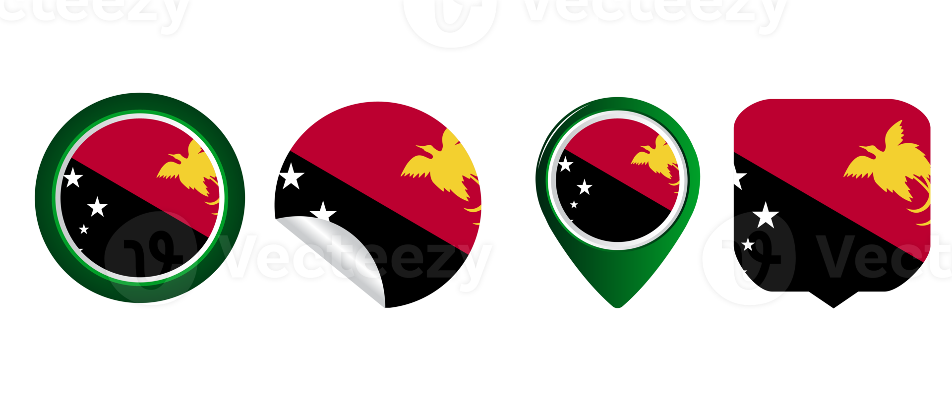 Papua Nova Guiné bandeira ícone plano ilustração símbolo png