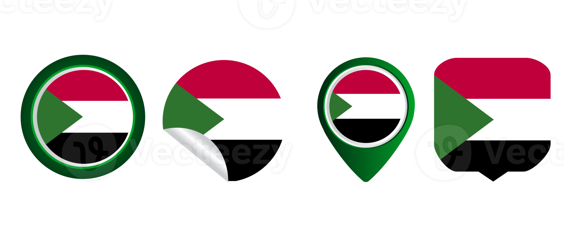 Sudan flag flat icon symbol illustration png