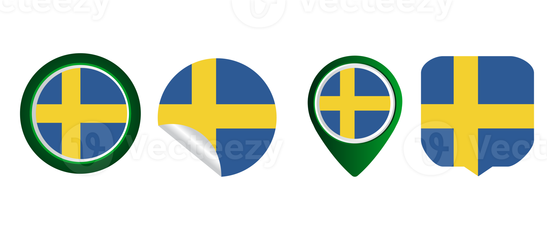 Sverige flagga platt ikon symbol illustration png