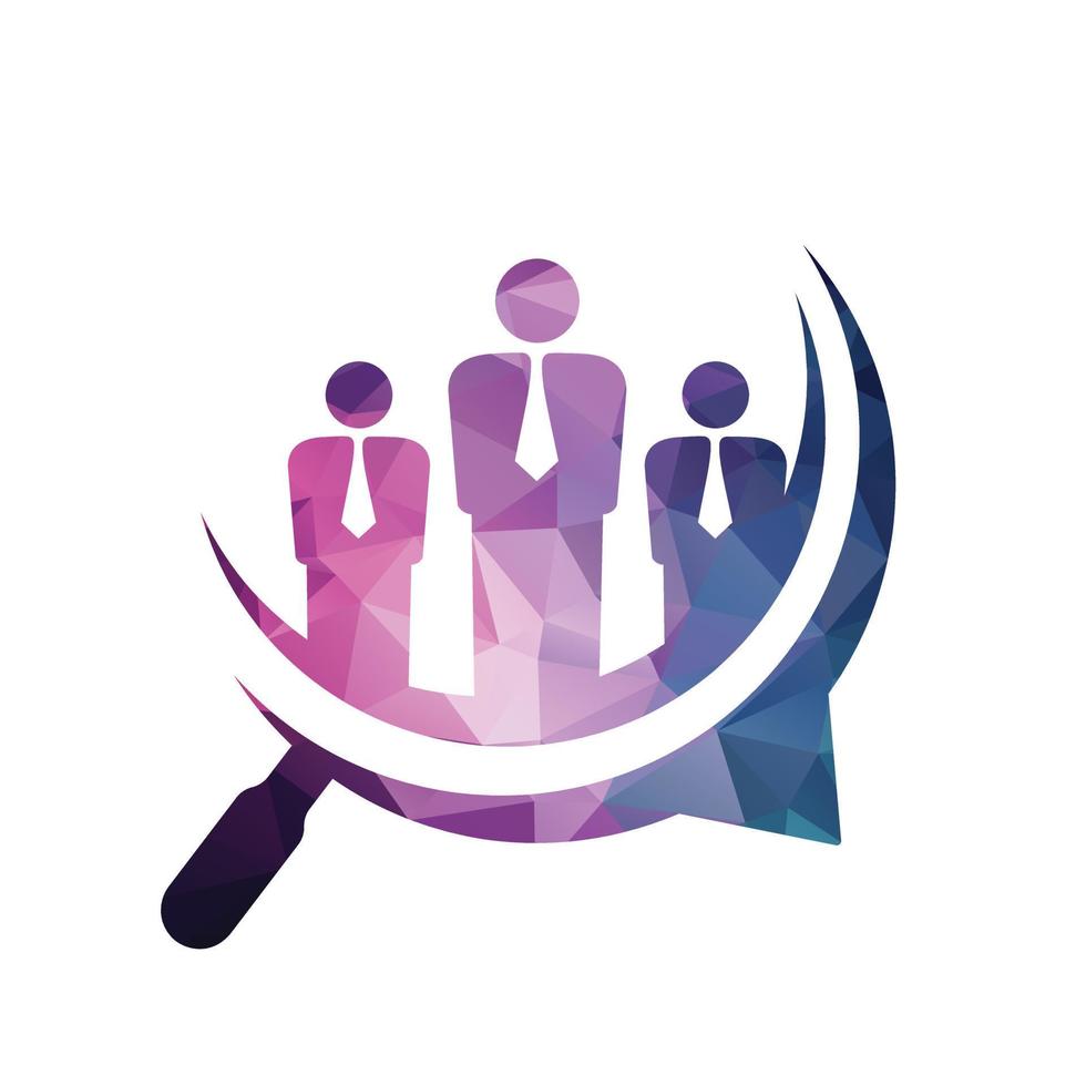 People finder logo. Magnifying glass logo. vector