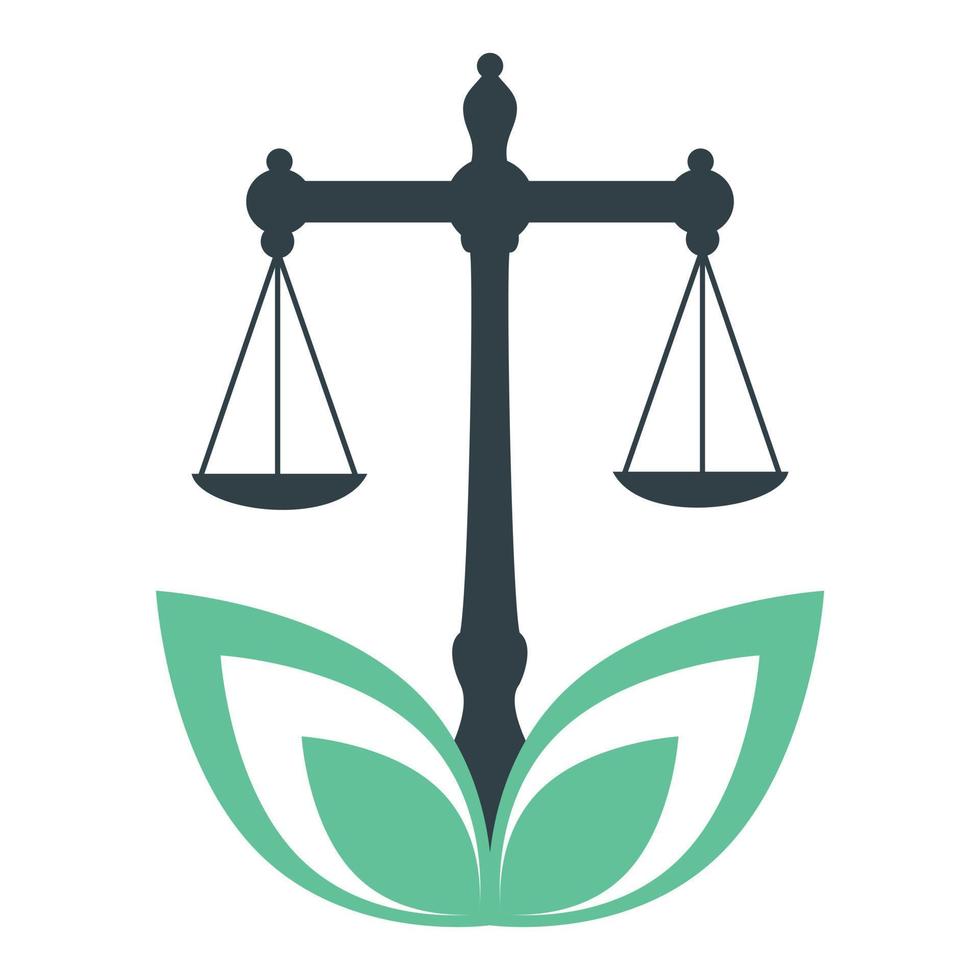 Nature Law Firm Logo design template. Green Scales logo concept