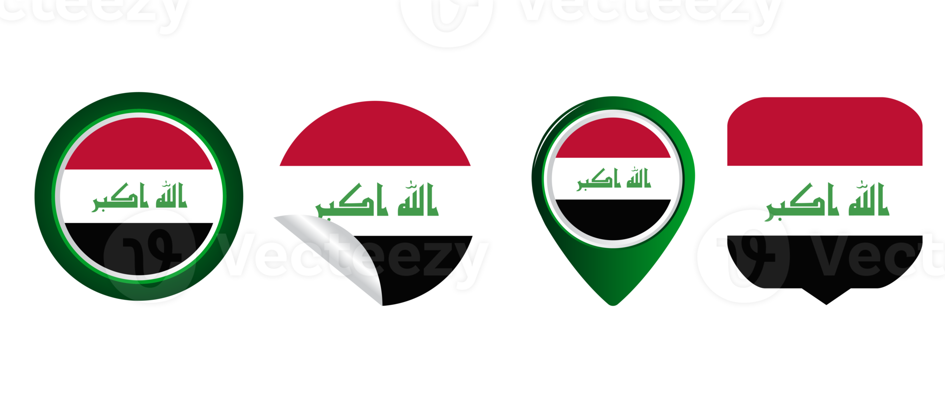 Iraq flag flat icon symbol illustration png