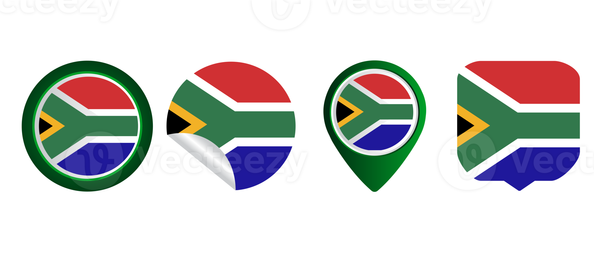 South Africa flag flat icon symbol illustration png