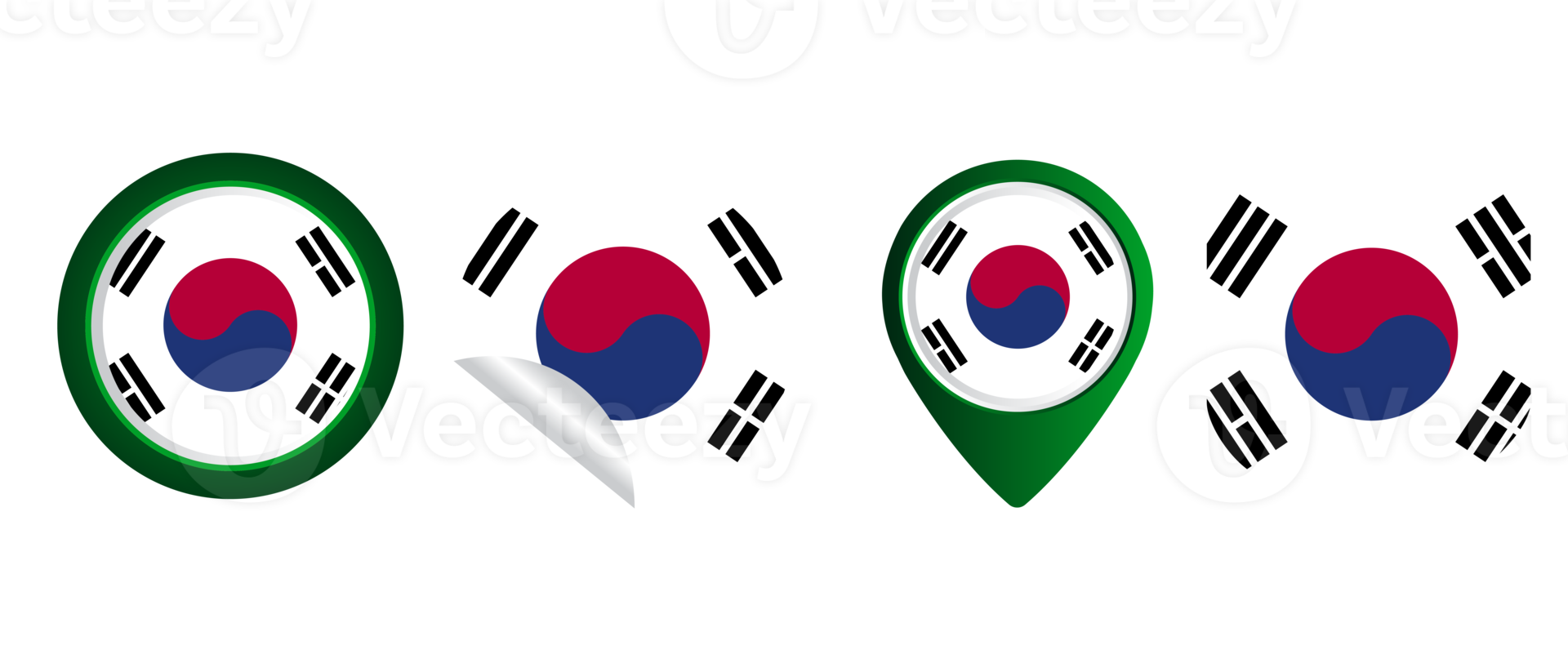 söder korea flagga platt ikon symbol illustration png