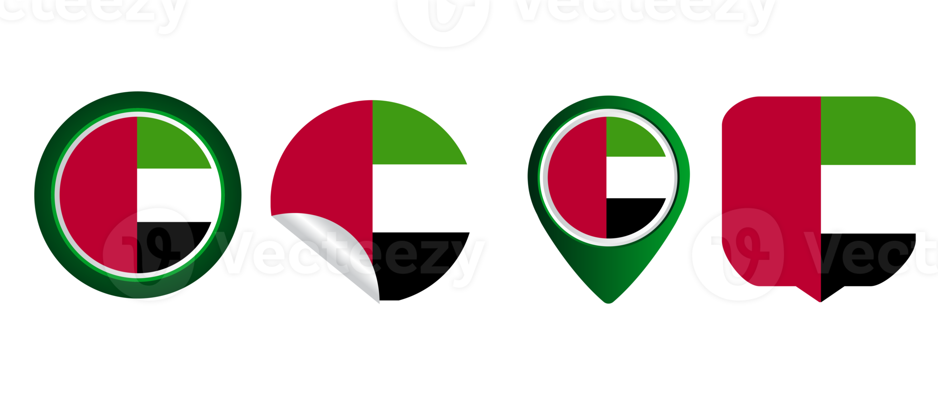 emiratos árabes unidos bandera plana icono símbolo ilustración png