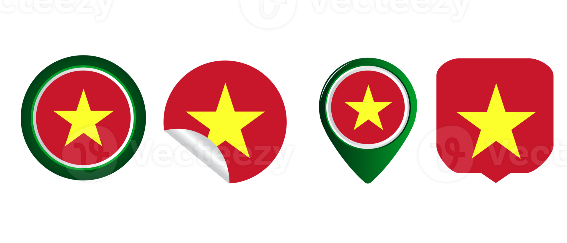 Vietnam flag flat icon symbol illustration png