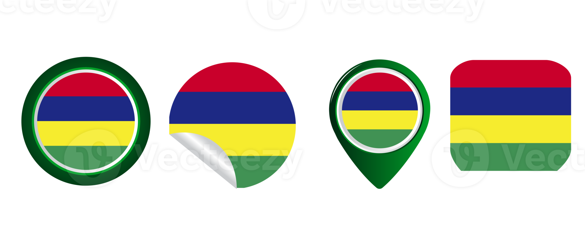 Mauritius flag flat icon symbol illustration png