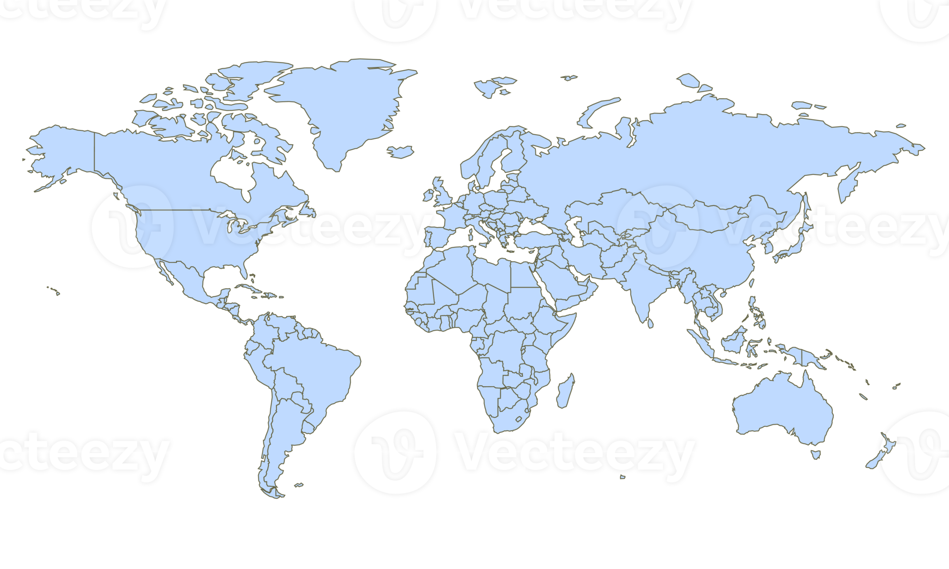 World map template with continents - World Map Template With Continents North And South America Europe And Asia Africa And Australia Png