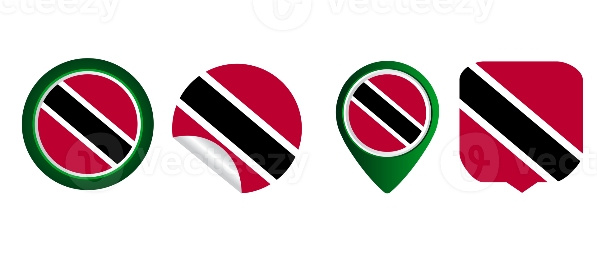 Trinidad and Tobago flag flat icon symbol illustration png