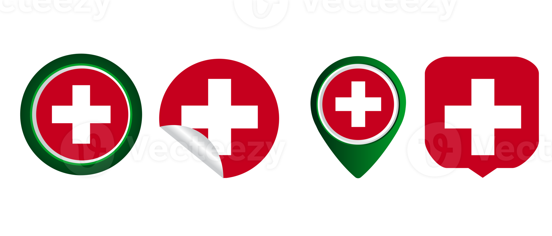 Zwitserland vlag vlak icoon symbool illustratie png