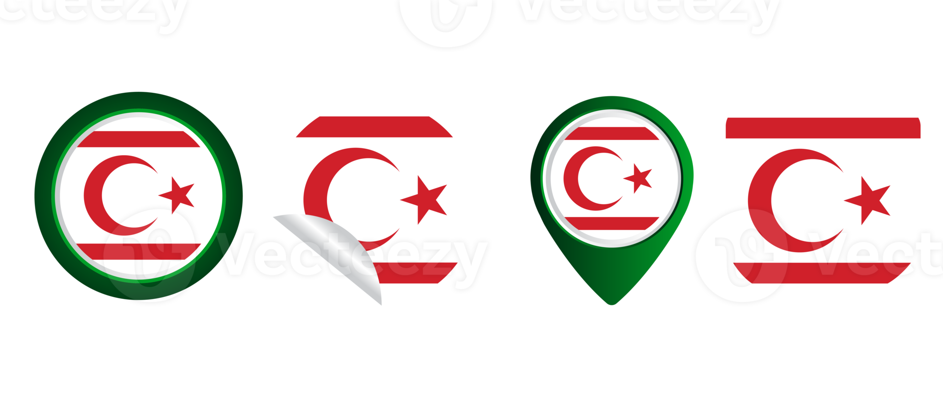 turkish republic of northern cyprus flag flat icon symbol illustration png