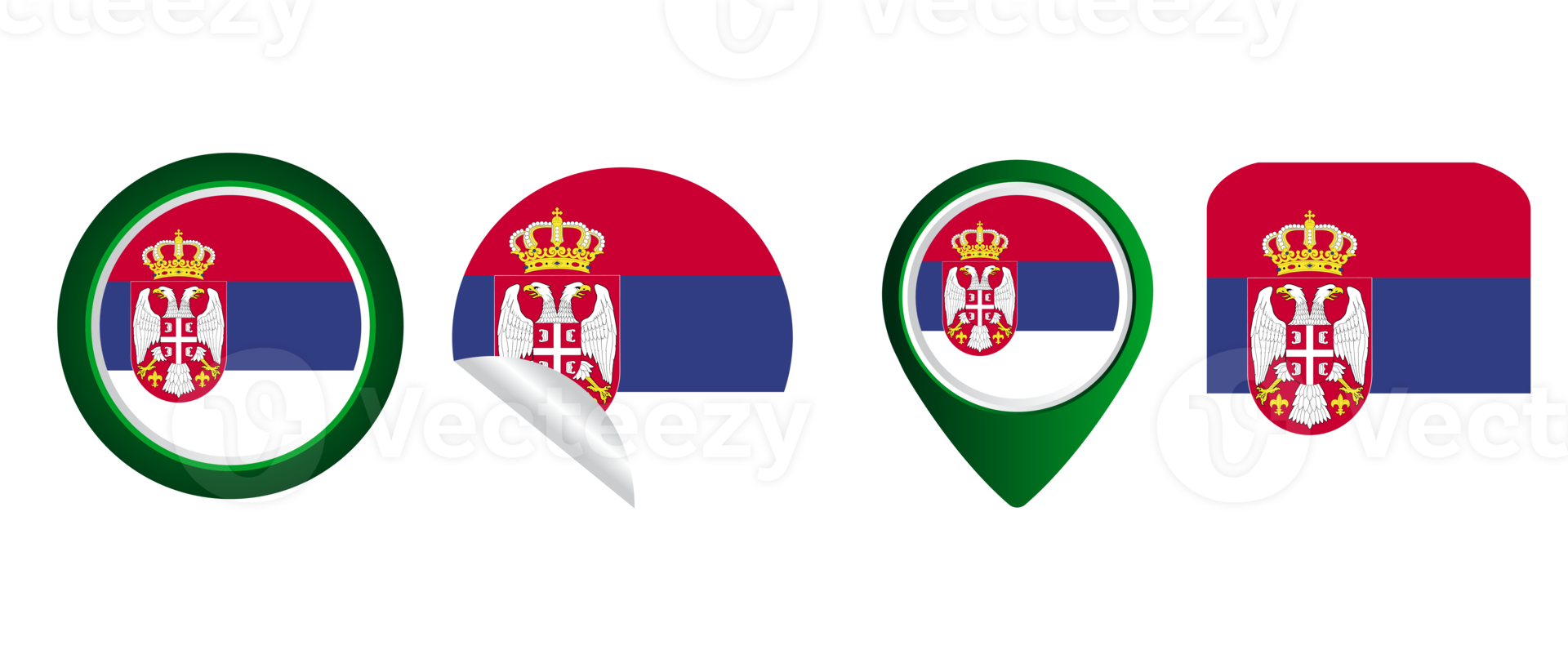 Servië vlag vlak icoon symbool illustratie png