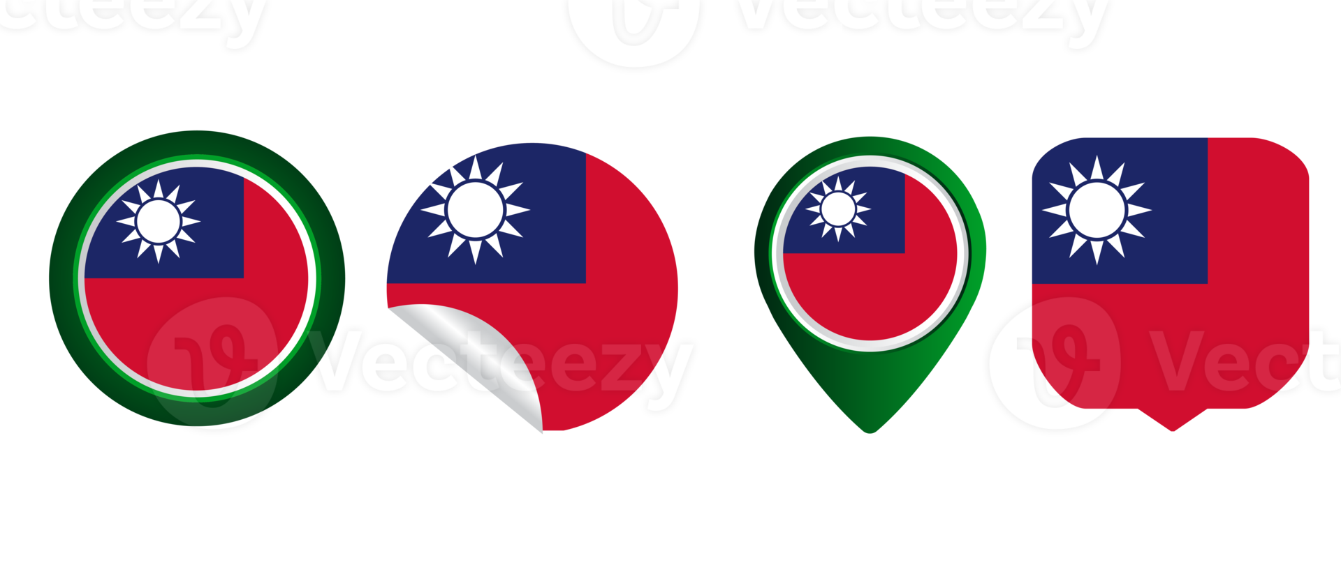 Taiwan flag flat icon symbol illustration png