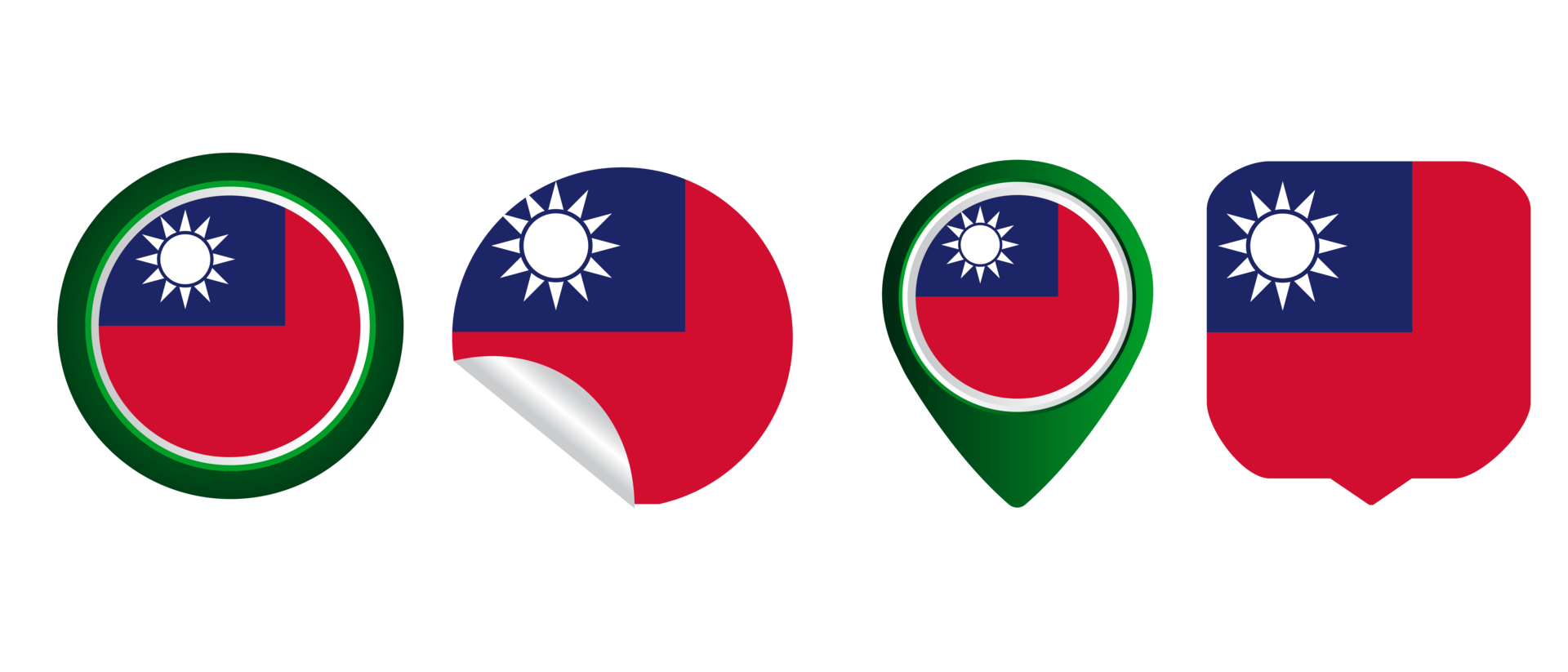 Taiwan flag flat icon symbol illustration 12892411 PNG