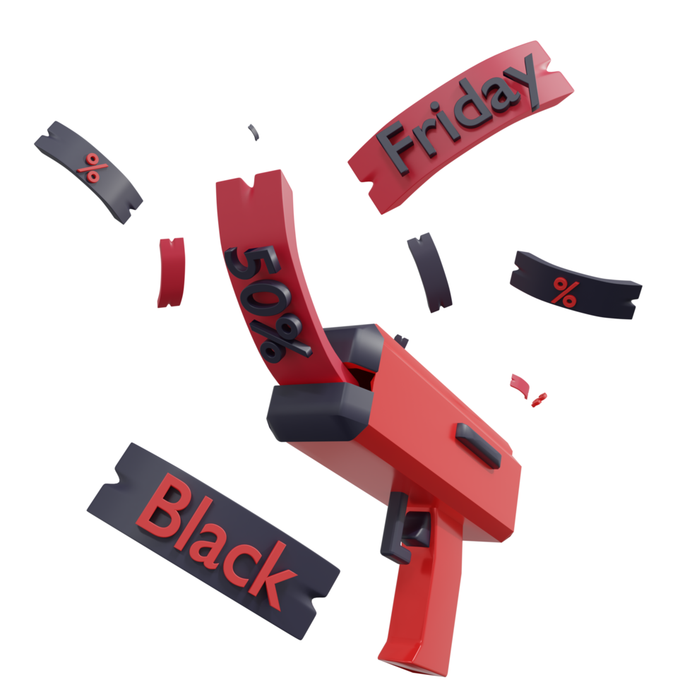 3D discount icon promotion, 3d money gun icon png