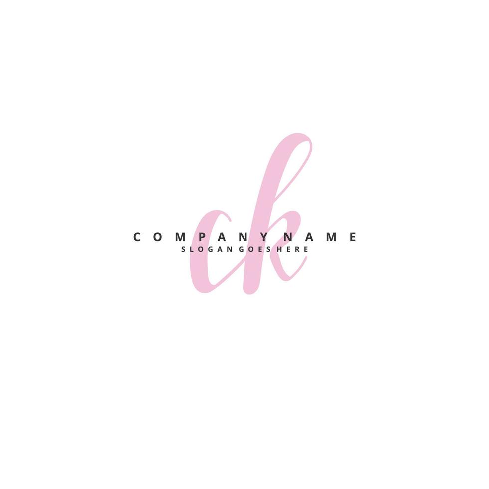 C K CK Initial handwriting and signature logo design with circle. Beautiful design handwritten logo for fashion, team, wedding, luxury logo. vector