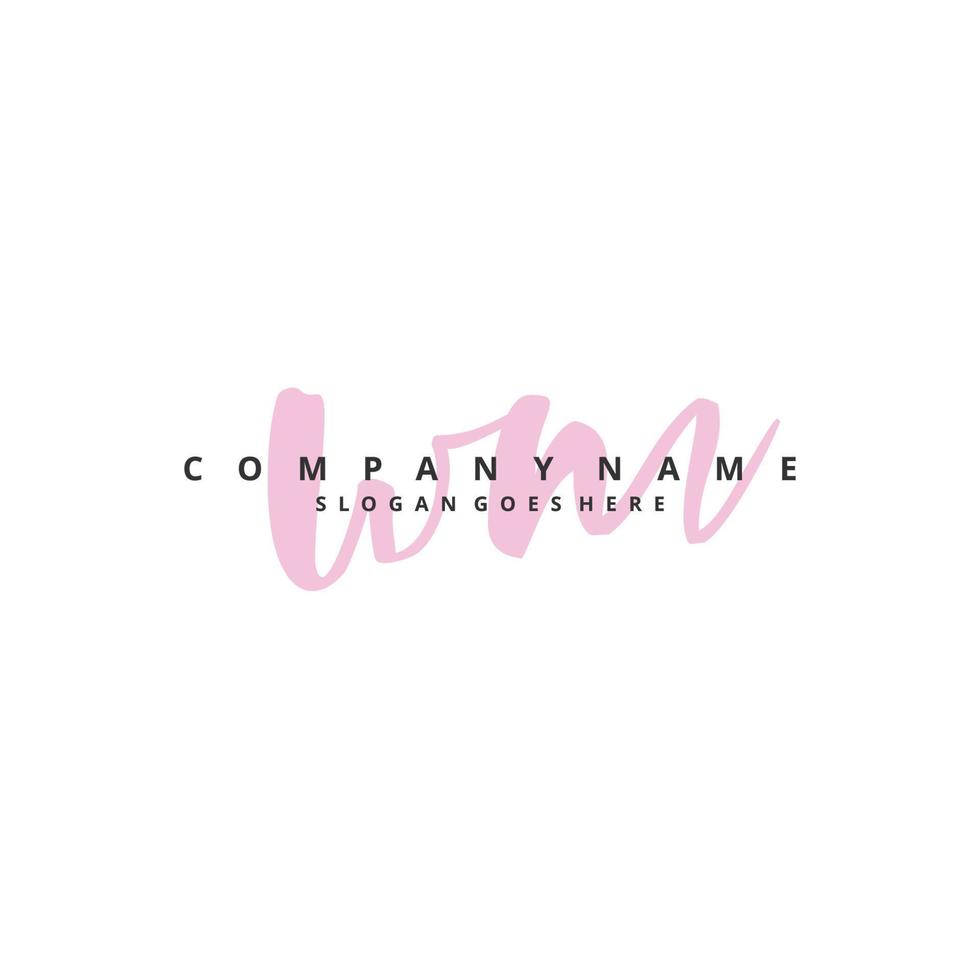 WM Initial handwriting and signature logo design with circle. Beautiful design handwritten logo for fashion, team, wedding, luxury logo. vector