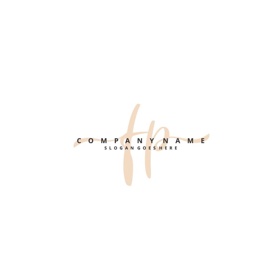 FP Initial handwriting and signature logo design with circle. Beautiful design handwritten logo for fashion, team, wedding, luxury logo. vector