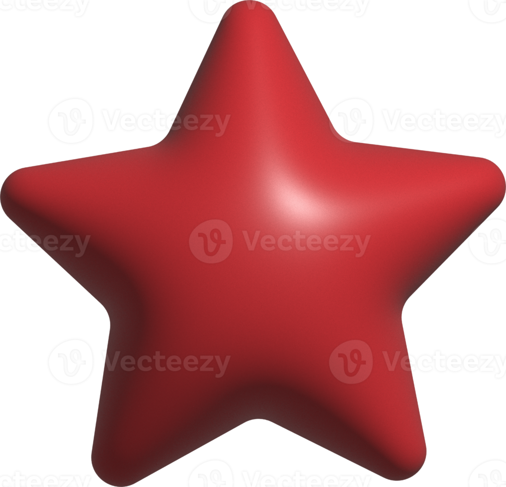 cute 3D colorful star shape decoration png